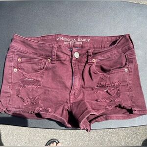 American Eagle Outfitters Purple Jean Shorts Distressed Style
